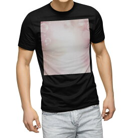 tシャツ メンズ 半袖 ブラック デザイン XS S M L XL 2XL Tシャツ ティーシャツ T shirt　黒 002169 クール しゃぼん玉　ピンク