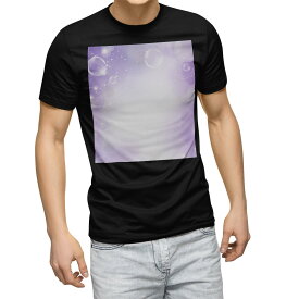 tシャツ メンズ 半袖 ブラック デザイン XS S M L XL 2XL Tシャツ ティーシャツ T shirt　黒 002170 クール しゃぼん玉　紫