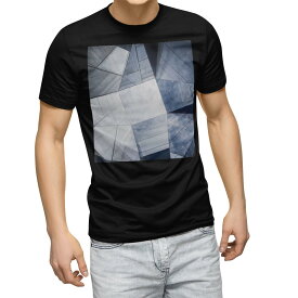 tシャツ メンズ 半袖 ブラック デザイン XS S M L XL 2XL Tシャツ ティーシャツ T shirt　黒 022882 建築物　写真
