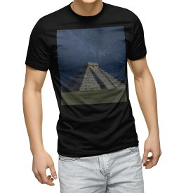 tシャツ メンズ 半袖 ブラック デザイン XS S M L XL 2XL Tシャツ ティーシャツ T shirt　黒 023108 ピラミッド　星