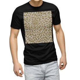 tシャツ メンズ 半袖 ブラック デザイン XS S M L XL 2XL Tシャツ ティーシャツ T shirt　黒 023400 花びら　模様　柄