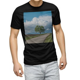 tシャツ メンズ 半袖 ブラック デザイン XS S M L XL 2XL Tシャツ ティーシャツ T shirt　黒 023492 景色　自然　写真