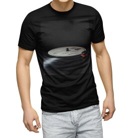tシャツ メンズ 半袖 ブラック デザイン XS S M L XL 2XL Tシャツ ティーシャツ T shirt　黒 023598 音楽　レコード