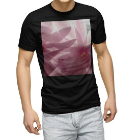 tシャツ メンズ 半袖 ブラック デザイン XS S M L XL 2XL Tシャツ ティーシャツ T shirt　黒 023682 花びら　フラワー