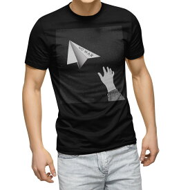 tシャツ メンズ 半袖 ブラック デザイン XS S M L XL 2XL Tシャツ ティーシャツ T shirt　黒 026231 紙飛行機　平和　NOWAR