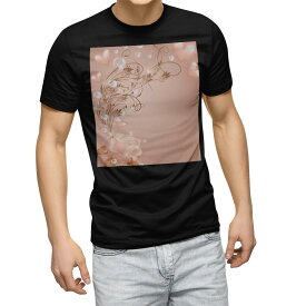 tシャツ メンズ 半袖 ブラック デザイン XS S M L XL 2XL Tシャツ ティーシャツ T shirt　黒 005271 ラブリー フラワー 薔薇　ハート　シャボン玉