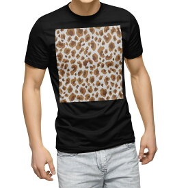 tシャツ メンズ 半袖 ブラック デザイン XS S M L XL 2XL Tシャツ ティーシャツ T shirt　黒 006811 アニマル ヒョウ柄　動物　模様