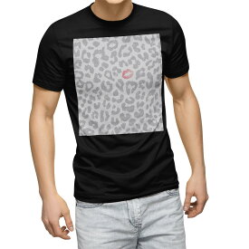 tシャツ メンズ 半袖 ブラック デザイン XS S M L XL 2XL Tシャツ ティーシャツ T shirt　黒 006960 ラブリー ヒョウ柄　模様