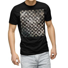 tシャツ メンズ 半袖 ブラック デザイン XS S M L XL 2XL Tシャツ ティーシャツ T shirt　黒 007771 クール チェック　市松模様　黒　ブラック