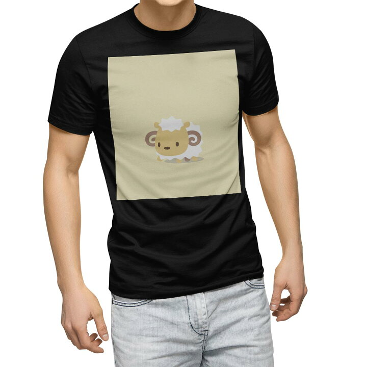 楽天市場 Tシャツ メンズ 半袖 ブラック デザイン Xs S M L Xl 2xl Tシャツ ティーシャツ T Shirt 黒 アニマル ひつじ 羊 イラスト キャラクター Kabeコレ