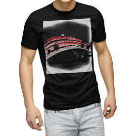 tシャツ メンズ 半袖 ブラック デザイン XS S M L XL 2XL Tシャツ ティーシャツ T shirt 黒 007929 音符　楽譜　赤　レッド