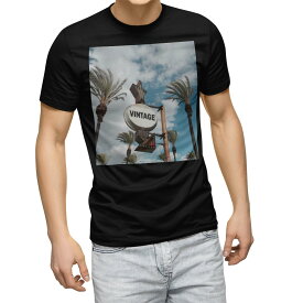 tシャツ メンズ 半袖 ブラック デザイン XS S M L XL 2XL Tシャツ ティーシャツ T shirt　黒 011170 看板　英語　ビンテージ