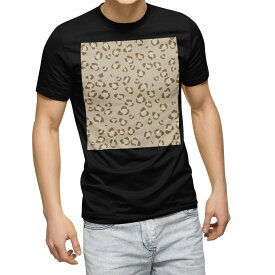 tシャツ メンズ 半袖 ブラック デザイン XS S M L XL 2XL Tシャツ ティーシャツ T shirt　黒 012304 ヒョウ柄　動物　柄