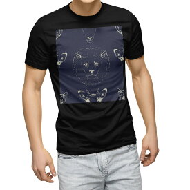 tシャツ メンズ 半袖 ブラック デザイン XS S M L XL 2XL Tシャツ ティーシャツ T shirt　黒 012306 ライオン　動物　かっこいい