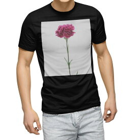 tシャツ メンズ 半袖 ブラック デザイン XS S M L XL 2XL Tシャツ ティーシャツ T shirt 黒 012933 母の日　カーネーション　花