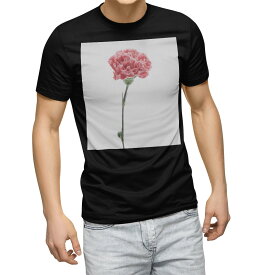 tシャツ メンズ 半袖 ブラック デザイン XS S M L XL 2XL Tシャツ ティーシャツ T shirt 黒 012937 母の日　カーネーション　花