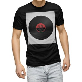 tシャツ メンズ 半袖 ブラック デザイン XS S M L XL 2XL Tシャツ ティーシャツ T shirt 黒 012960 レコード　音楽