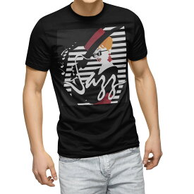tシャツ メンズ 半袖 ブラック デザイン XS S M L XL 2XL Tシャツ ティーシャツ T shirt　黒 014214 音楽　楽器　ジャズ