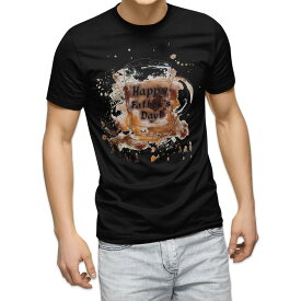 tシャツ メンズ 半袖 ブラック デザイン XS S M L XL 2XL Tシャツ ティーシャツ T shirt 黒 014668 父の日　ビール
