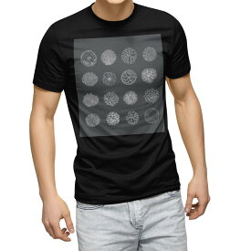 tシャツ メンズ 半袖 ブラック デザイン XS S M L XL 2XL Tシャツ ティーシャツ T shirt　黒 016059 花　花びら　黒