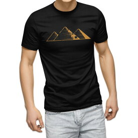 tシャツ メンズ 半袖 ブラック デザイン XS S M L XL 2XL Tシャツ ティーシャツ T shirt　黒 017723 EGYPT　おしゃれ ピラミッド　EGYPT　おしゃれ