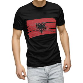 tシャツ メンズ 半袖 ブラック デザイン XS S M L XL 2XL Tシャツ ティーシャツ T shirt 黒 018379 albania アルバニア