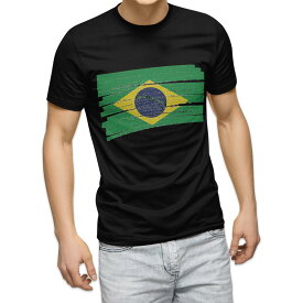 tシャツ メンズ 半袖 ブラック デザイン XS S M L XL 2XL Tシャツ ティーシャツ T shirt 黒 018405 brazil ブラジル