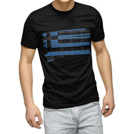 tシャツ メンズ 半袖 ブラック デザイン XS S M L XL 2XL Tシャツ ティーシャツ T shirt 黒 018456 greece ギリシャ