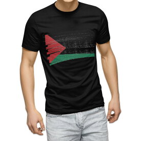 tシャツ メンズ 半袖 ブラック デザイン XS S M L XL 2XL Tシャツ ティーシャツ T shirt 黒 018532 palestine パレスチナ