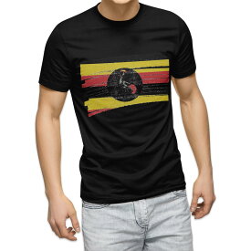 tシャツ メンズ 半袖 ブラック デザイン XS S M L XL 2XL Tシャツ ティーシャツ T shirt 黒 018589 uganda ウガンダ