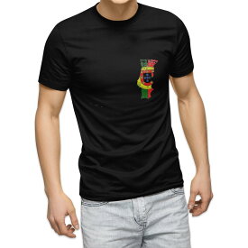 tシャツ メンズ 半袖 ブラック デザイン XS S M L XL 2XL Tシャツ ティーシャツ T shirt 黒 018924 portugal ポルトガル