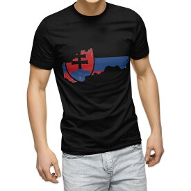 tシャツ メンズ 半袖 ブラック デザイン XS S M L XL 2XL Tシャツ ティーシャツ T shirt 黒 018946 slovakia スロバキア