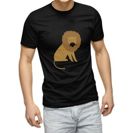 tシャツ メンズ 半袖 ブラック デザイン XS S M L XL 2XL Tシャツ ティーシャツ T shirt 黒 019944 L lion ライオン