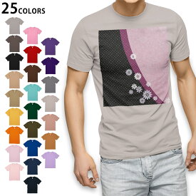 選べる25カラー tシャツ メンズ 半袖 ホワイト グレー デザイン S M L XL 2XL　3XL Tシャツ ティーシャツ T shirt000050 クール フラワー 蓮　和柄　ピンク