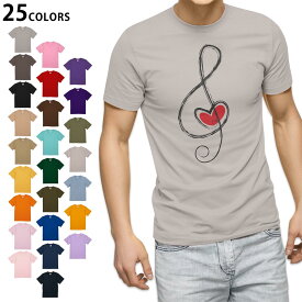 選べる25カラー tシャツ メンズ 半袖 ホワイト グレー デザイン S M L XL 2XL　3XL Tシャツ ティーシャツ T shirt003383 ラブリー ユニーク 音楽　音符　ハート