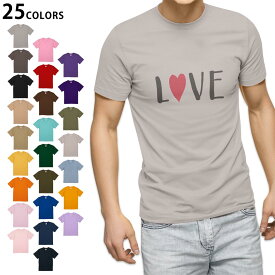 選べる25カラー tシャツ メンズ 半袖 ホワイト グレー デザイン S M L XL 2XL　3XL Tシャツ ティーシャツ T shirt 031850 ラブ 文字 ハート
