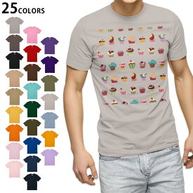選べる25カラー tシャツ メンズ 半袖 ホワイト グレー デザイン S M L XL 2XL　3XL Tシャツ ティーシャツ T shirt008372 ユニーク お菓子　スイーツ　カラフル　模様
