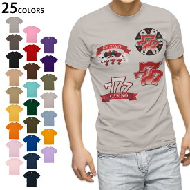 選べる25カラー tシャツ メンズ 半袖 ホワイト グレー デザイン S M L XL 2XL　3XL Tシャツ ティーシャツ T shirt008919 ユニーク 赤　レッド　カジノ　スロット