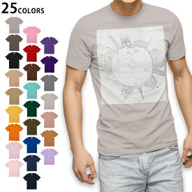 選べる25カラー tシャツ メンズ 半袖 ホワイト グレー デザイン S M L XL 2XL　3XL Tシャツ ティーシャツ T shirt009269 白　黒　地図
