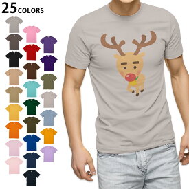 選べる25カラー tシャツ メンズ 半袖 ホワイト グレー デザイン S M L XL 2XL　3XL Tシャツ ティーシャツ T shirt009414 冬　クリスマス　キャラクター