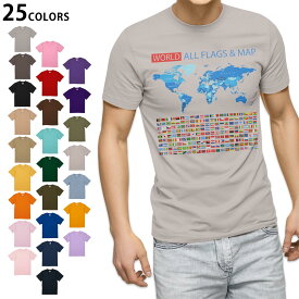 選べる25カラー tシャツ メンズ 半袖 ホワイト グレー デザイン S M L XL 2XL　3XL Tシャツ ティーシャツ T shirt012898 国旗　地図　世界