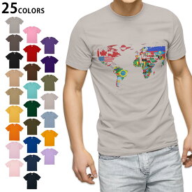選べる25カラー tシャツ メンズ 半袖 ホワイト グレー デザイン S M L XL 2XL　3XL Tシャツ ティーシャツ T shirt013184 地図　世界地図