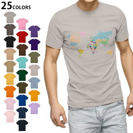 選べる25カラー tシャツ メンズ 半袖 ホワイト グレー デザイン S M L XL 2XL　3XL Tシャツ ティーシャツ T shirt015948 世界地図　wordmap