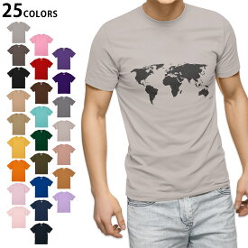 選べる25カラー tシャツ メンズ 半袖 ホワイト グレー デザイン S M L XL 2XL　3XL Tシャツ ティーシャツ T shirt015960 世界地図　黒　map