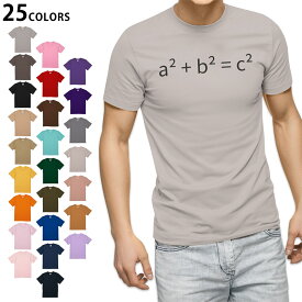 選べる25カラー tシャツ メンズ 半袖 ホワイト グレー デザイン S M L XL 2XL　3XL Tシャツ ティーシャツ T shirt 017699 方程式 ピタゴラス数　a2 + b2 = c2