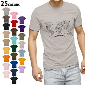 選べる25カラー tシャツ メンズ 半袖 ホワイト グレー デザイン S M L XL 2XL　3XL Tシャツ ティーシャツ T shirt 017791 地図 地図　map　ブラック