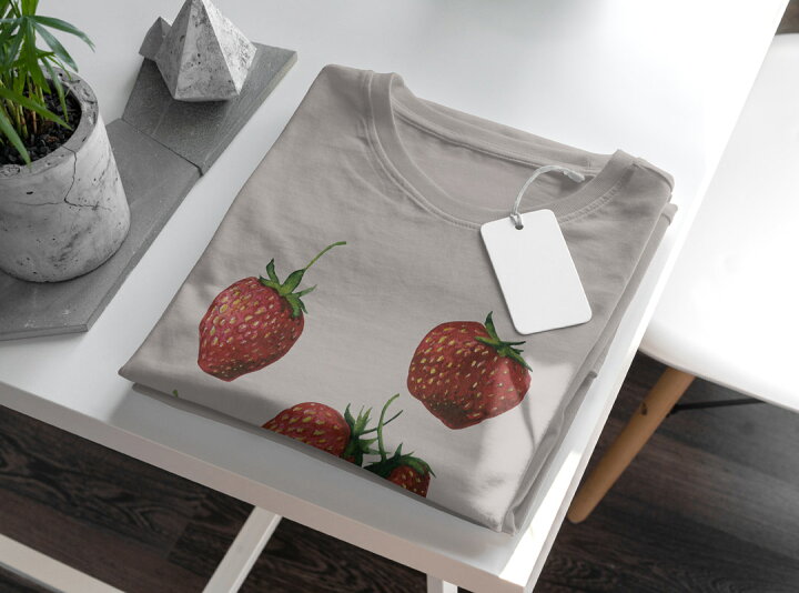 楽天市場 選べる25カラー Tシャツ メンズ 半袖 ホワイト グレー デザイン S M L Xl 2xl 3xl Tシャツ ティーシャツ T Shirt0141 イチゴ 苺 イラスト Kabeコレ