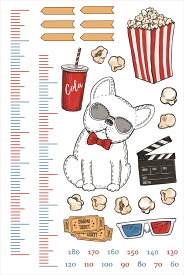 ウォールステッカー 身長計 記念 目盛り 映画 犬 カラフル 90×60cm シール式 装飾 おしゃれ 壁紙 はがせる 剥がせる カッティングシート wall sticker 雑貨 DIY プチリフォーム