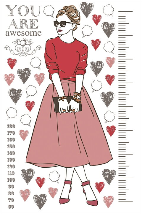 楽天市場 ウォールステッカー 身長計 記念 目盛り 女の子 ファッション おしゃれ 90 60cm シール式 装飾 おしゃれ 壁紙 はがせる 剥がせる カッティングシート Wall Sticker 雑貨 Diy プチリフォーム Kabeコレ