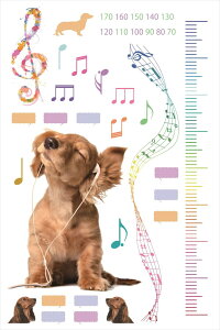 EH[XebJ[ gv  dog y music 90×60cm V[   ǎ ͂  JbeBOV[g wall sticker G DIY v`tH[